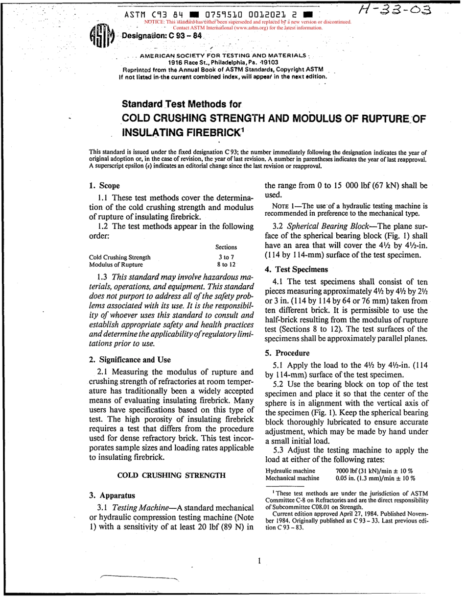 ASTM C93 - 84 scan.pdf_第1页