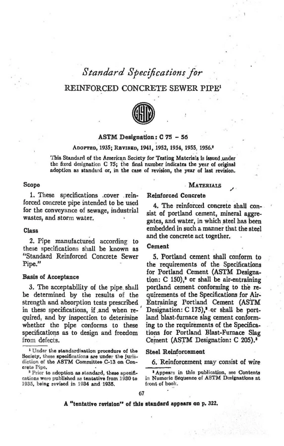 ASTM C75 - 56 scan.pdf_第1页