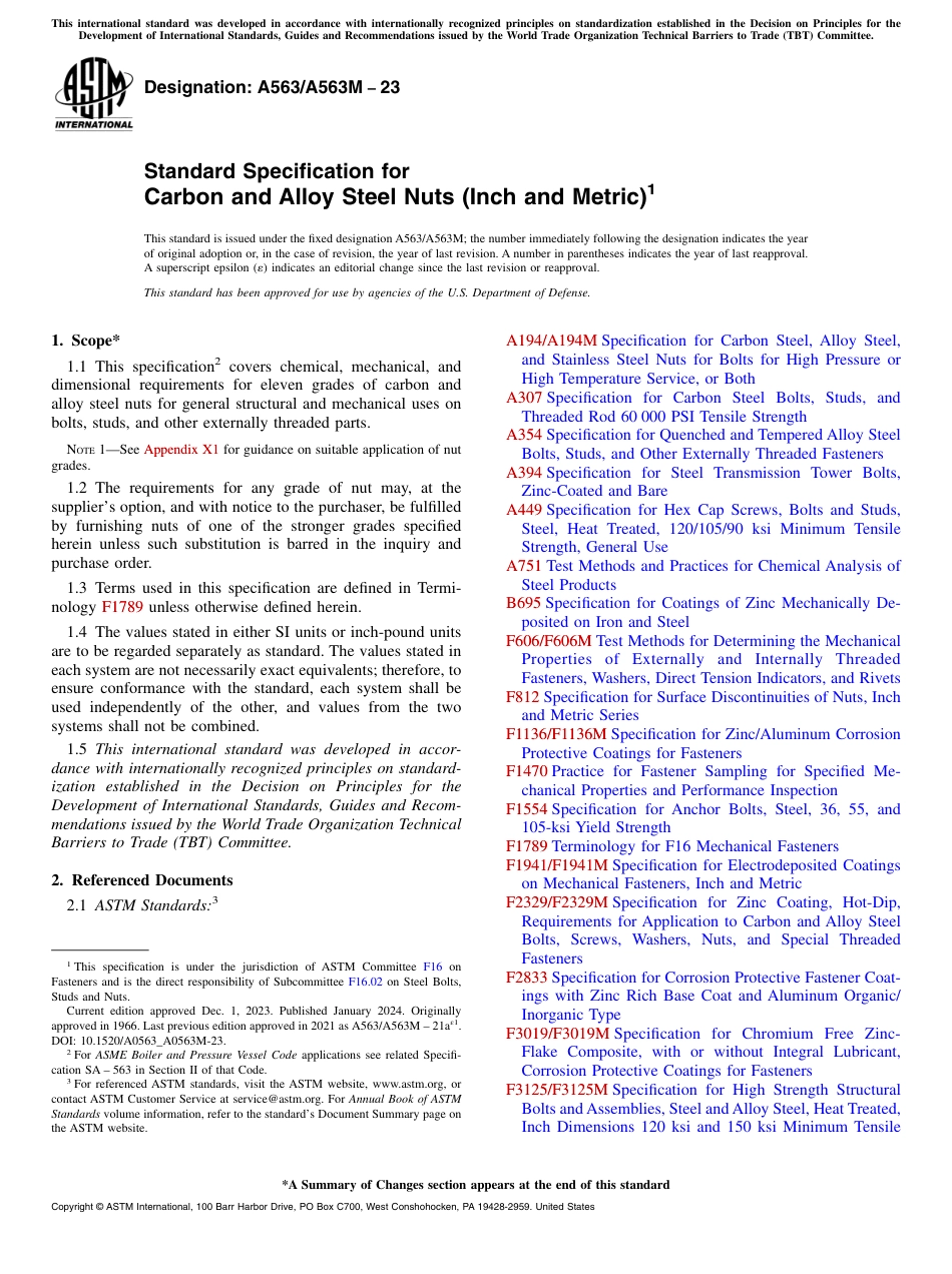 ASTM A563 - A 563M - 23.pdf_第1页
