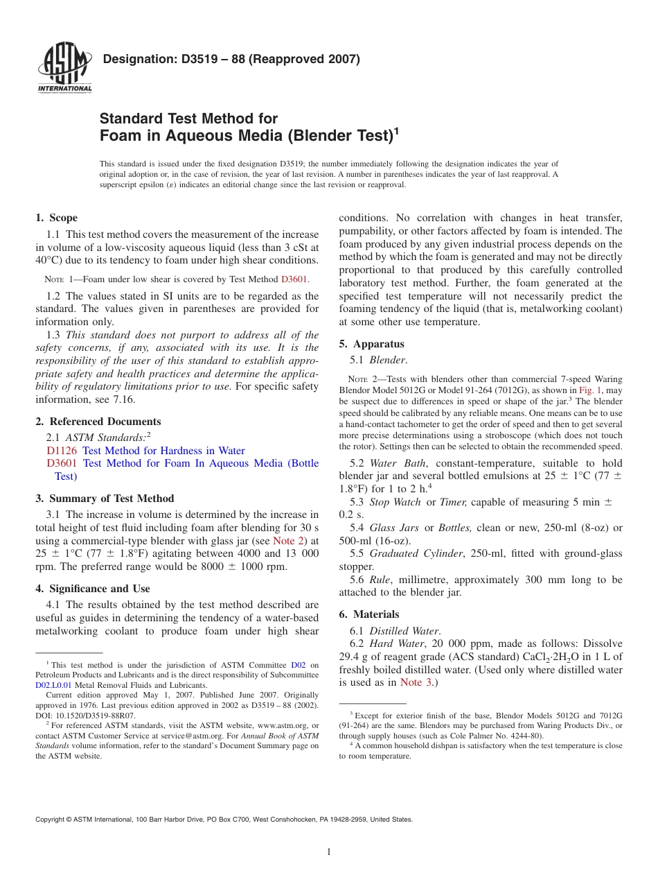 ASTM D3519 - 88 (2007).pdf_第1页