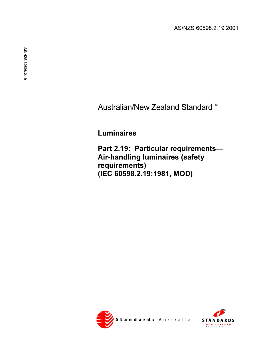 AS NZS 60598.2.19-2001 (2013)  IEC.pdf_第1页