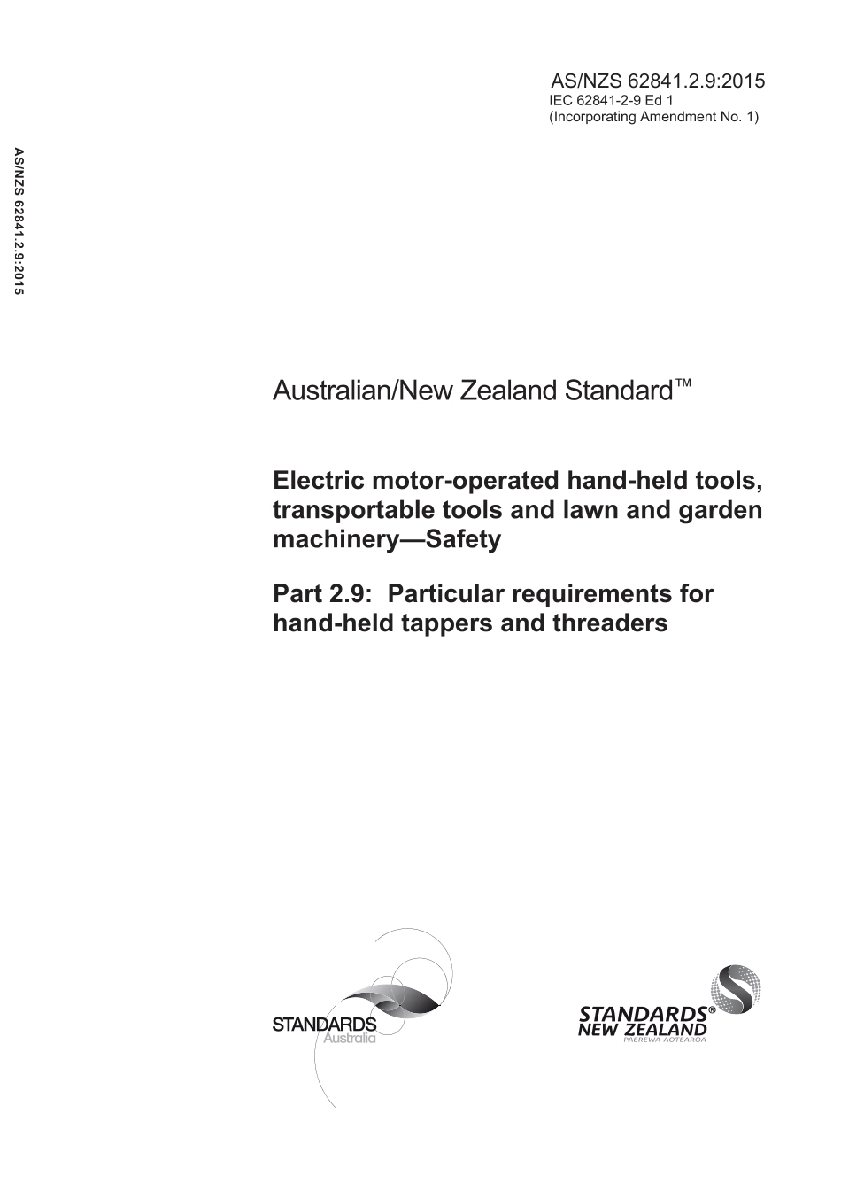 AS NZS 62841.2.9-2015 (2016).pdf_第1页