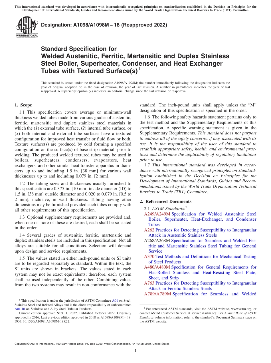 ASTM A1098 - A 1098M - 18 (2022).pdf_第1页