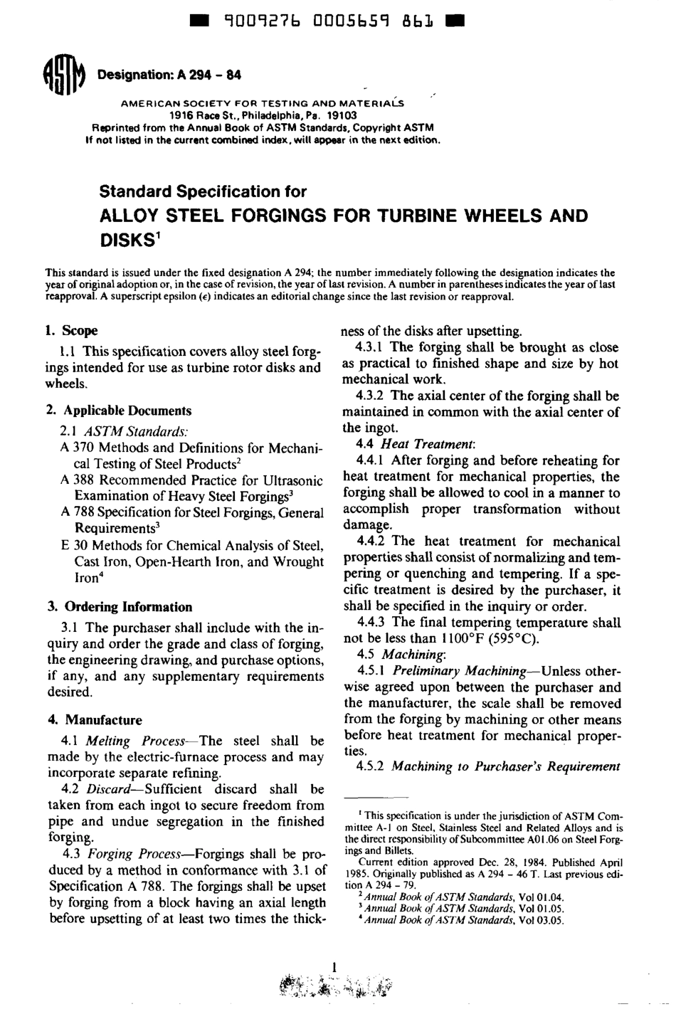 ASTM A294 - 84 scan.pdf_第1页