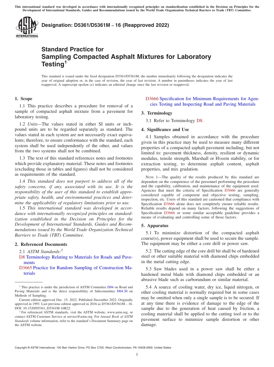 ASTM D5361 - D 5361M - 16 (2022).pdf_第1页