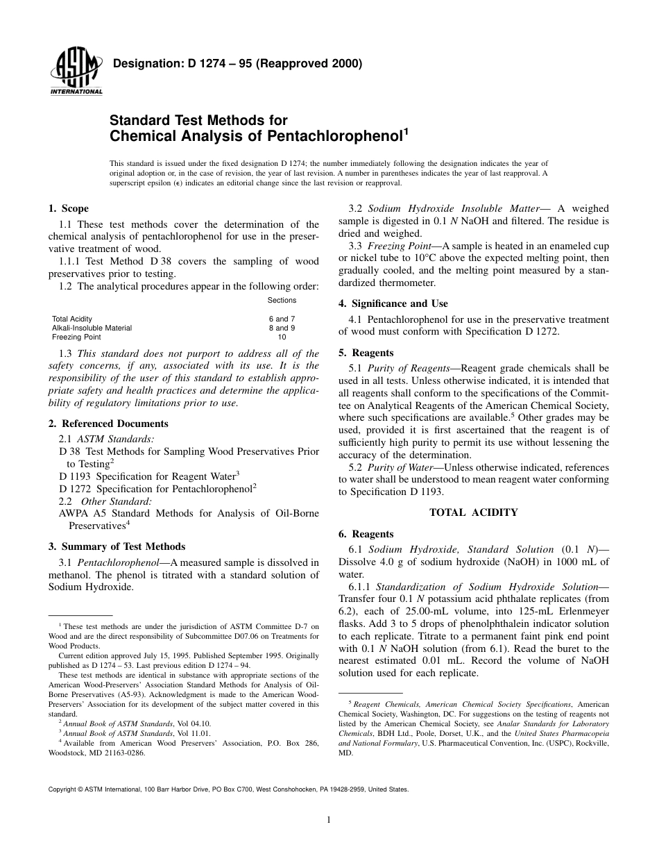 ASTM D1274 - 95 (2000).pdf_第1页