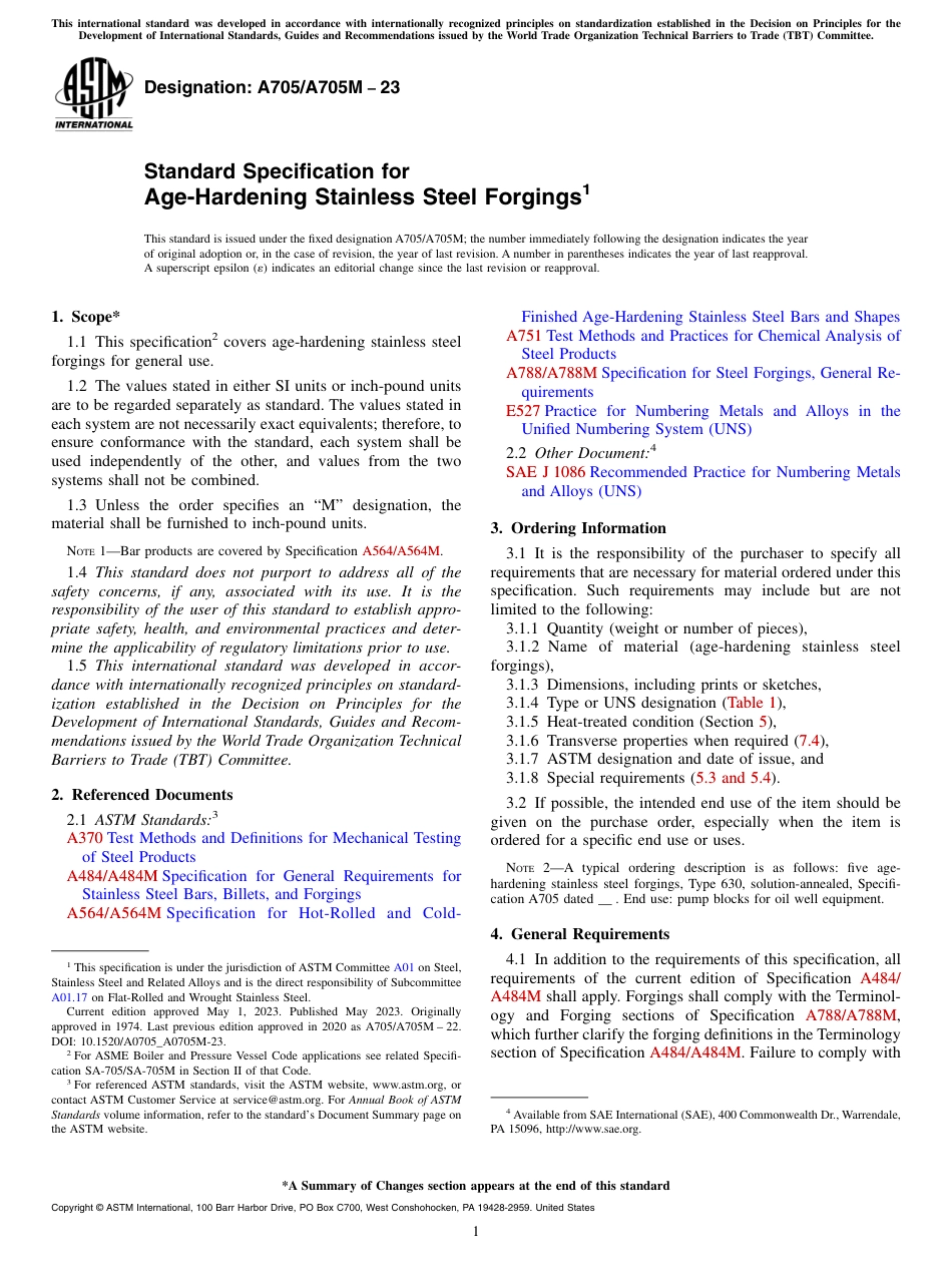 ASTM A705 - A 705M - 23.pdf_第1页