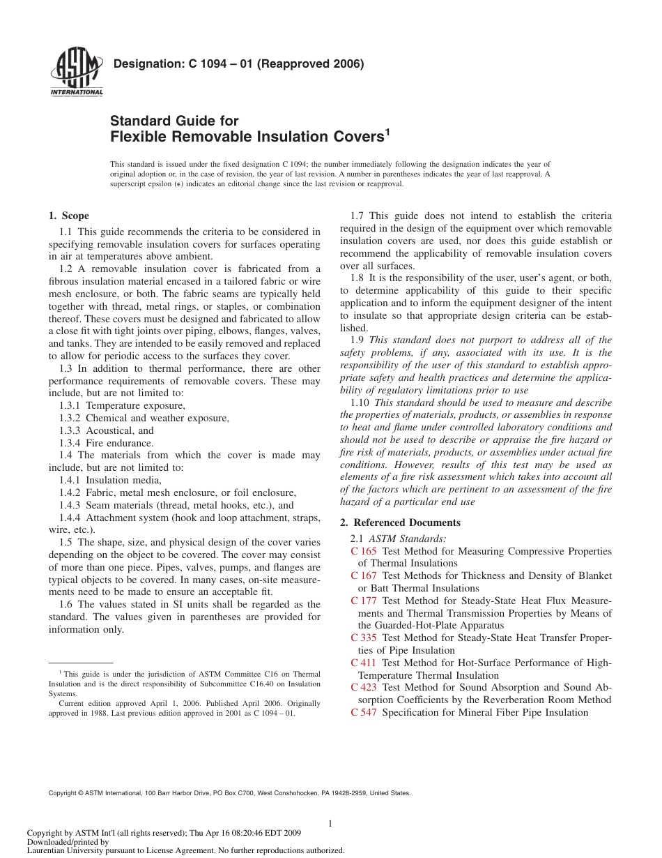 ASTM C1094 - 01 (2006).pdf_第1页