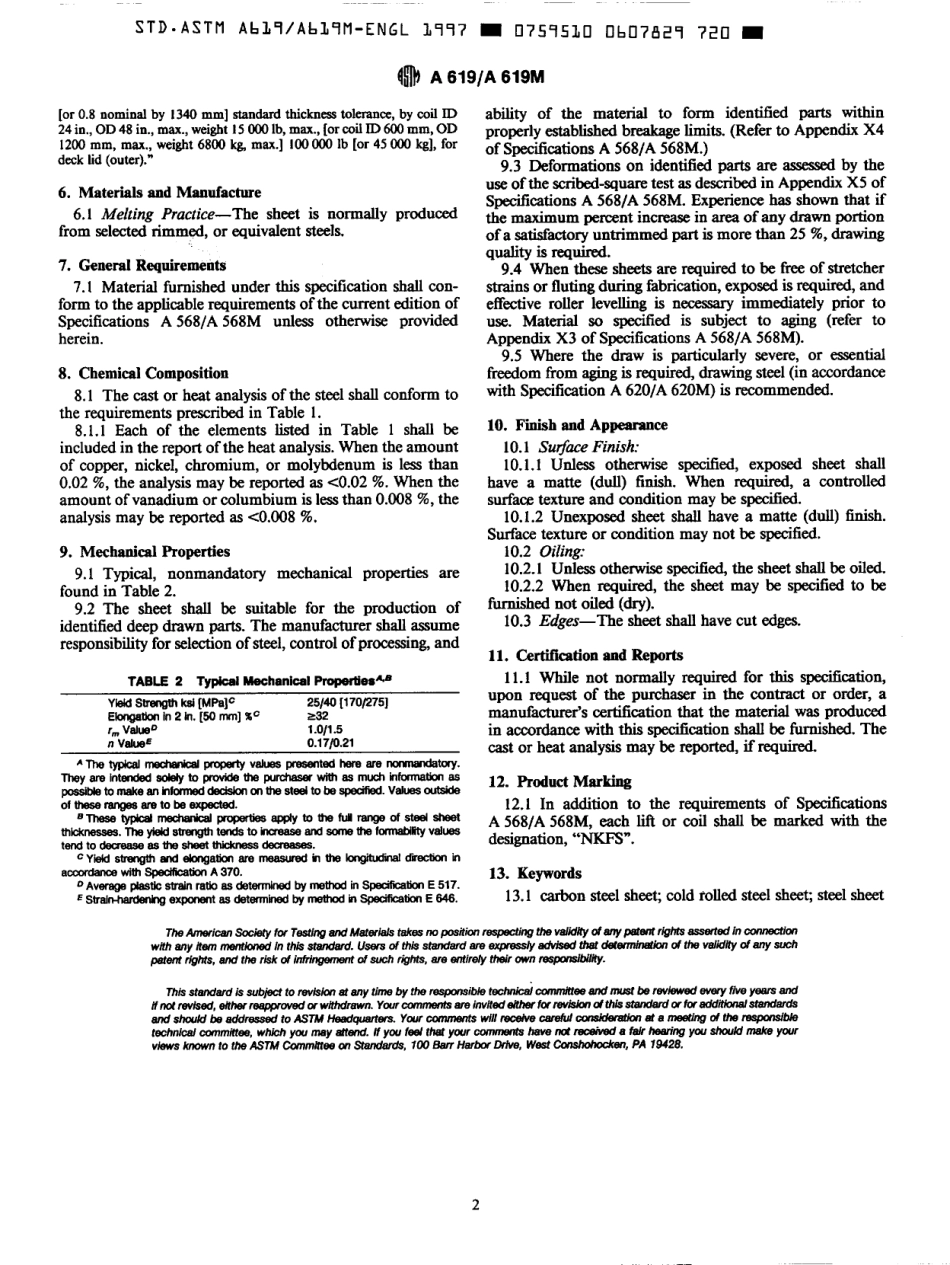ASTM A619 - A 619M - 97 scan.pdf_第2页