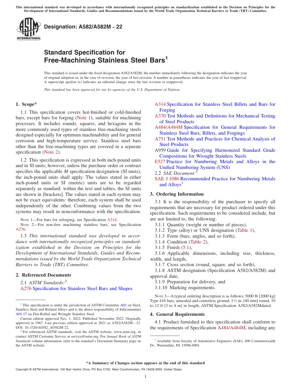 ASTM A582 - A 582M - 22.pdf_第1页