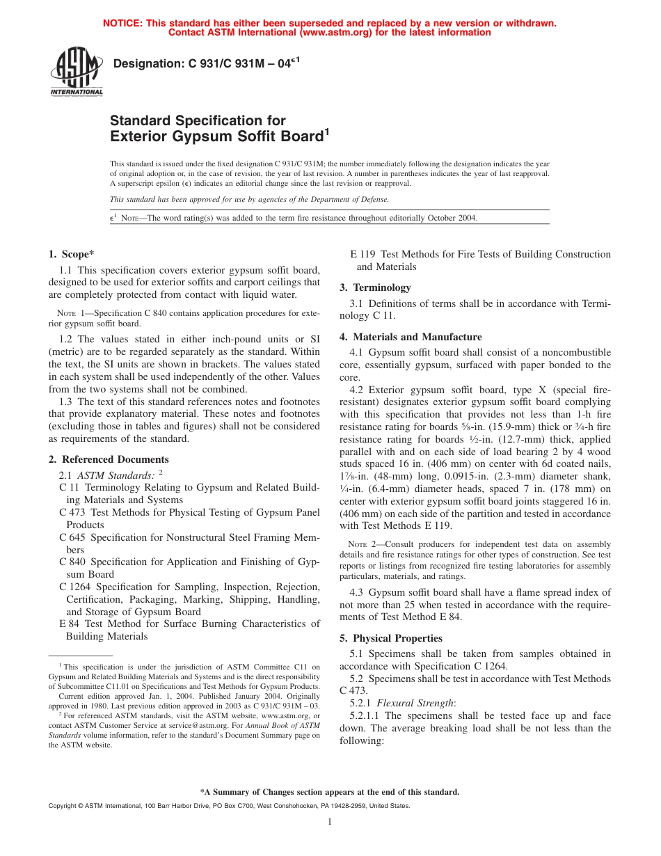 ASTM C931 - C 931M - 04e1.pdf_第1页