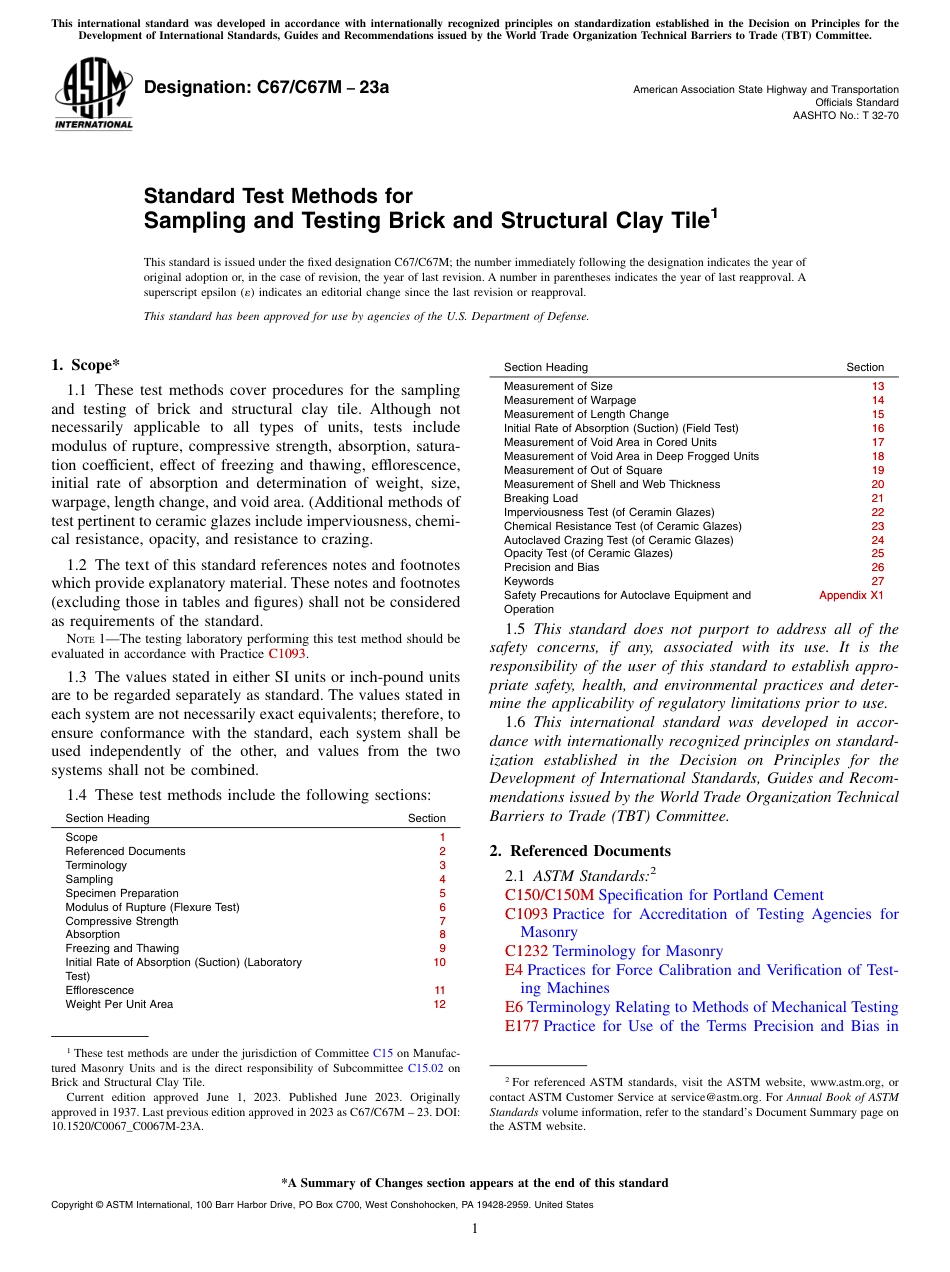 ASTM C67 - C 67M - 23a.pdf_第1页
