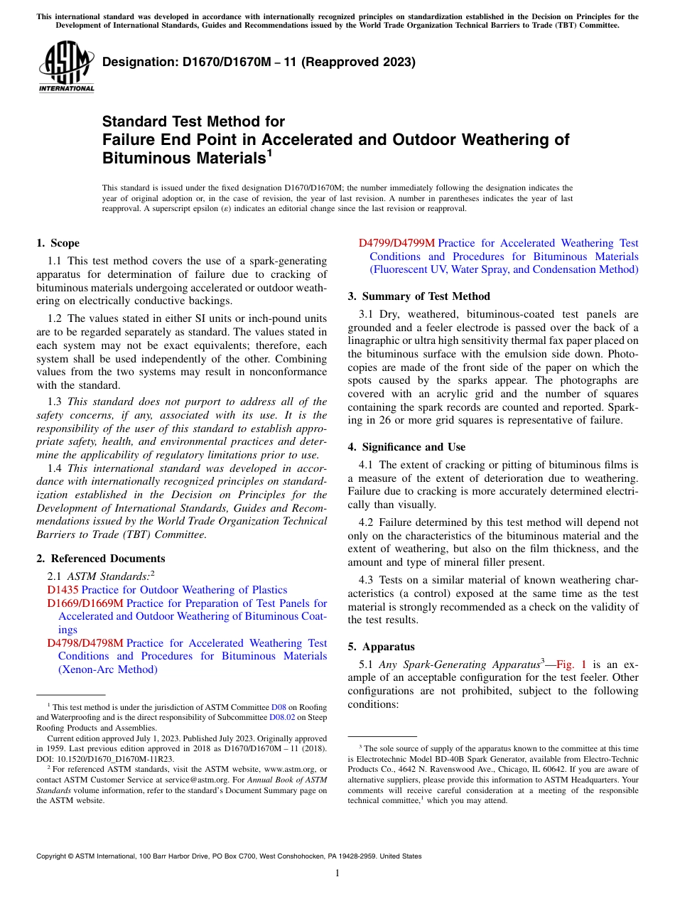 ASTM D1670 - D 1670M - 11 (2023).pdf_第1页