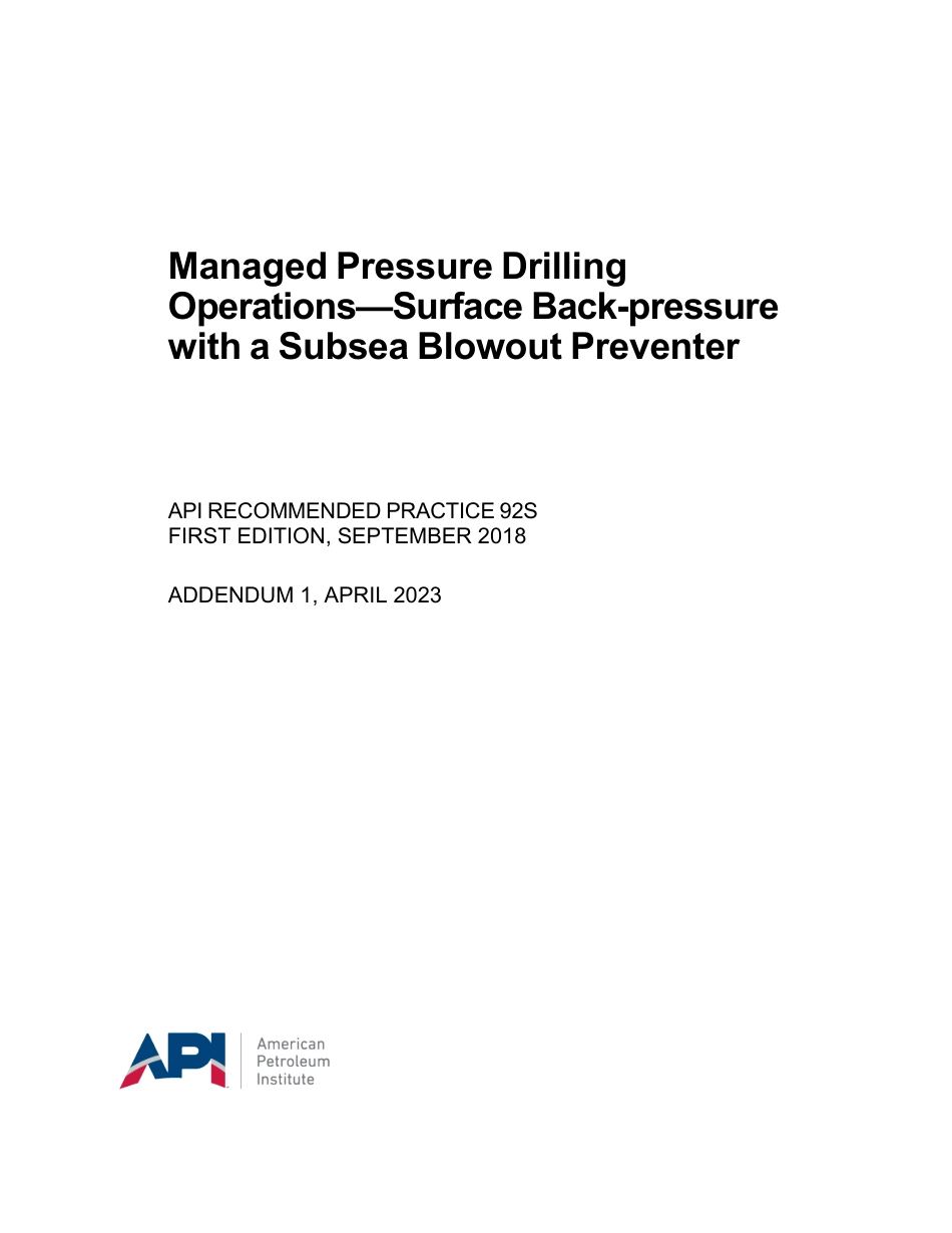API RP 92S-2018 (2023).pdf_第1页
