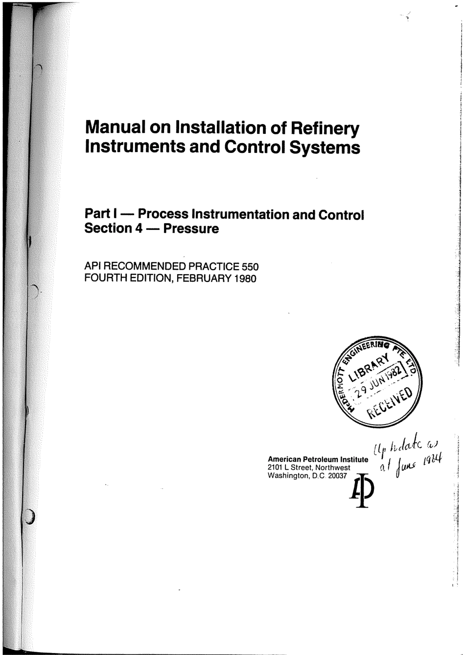 API RP 550-1-4-1980 scan.pdf_第1页