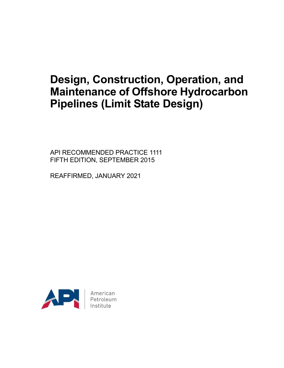 API RP 1111-2015 (2021).pdf_第1页