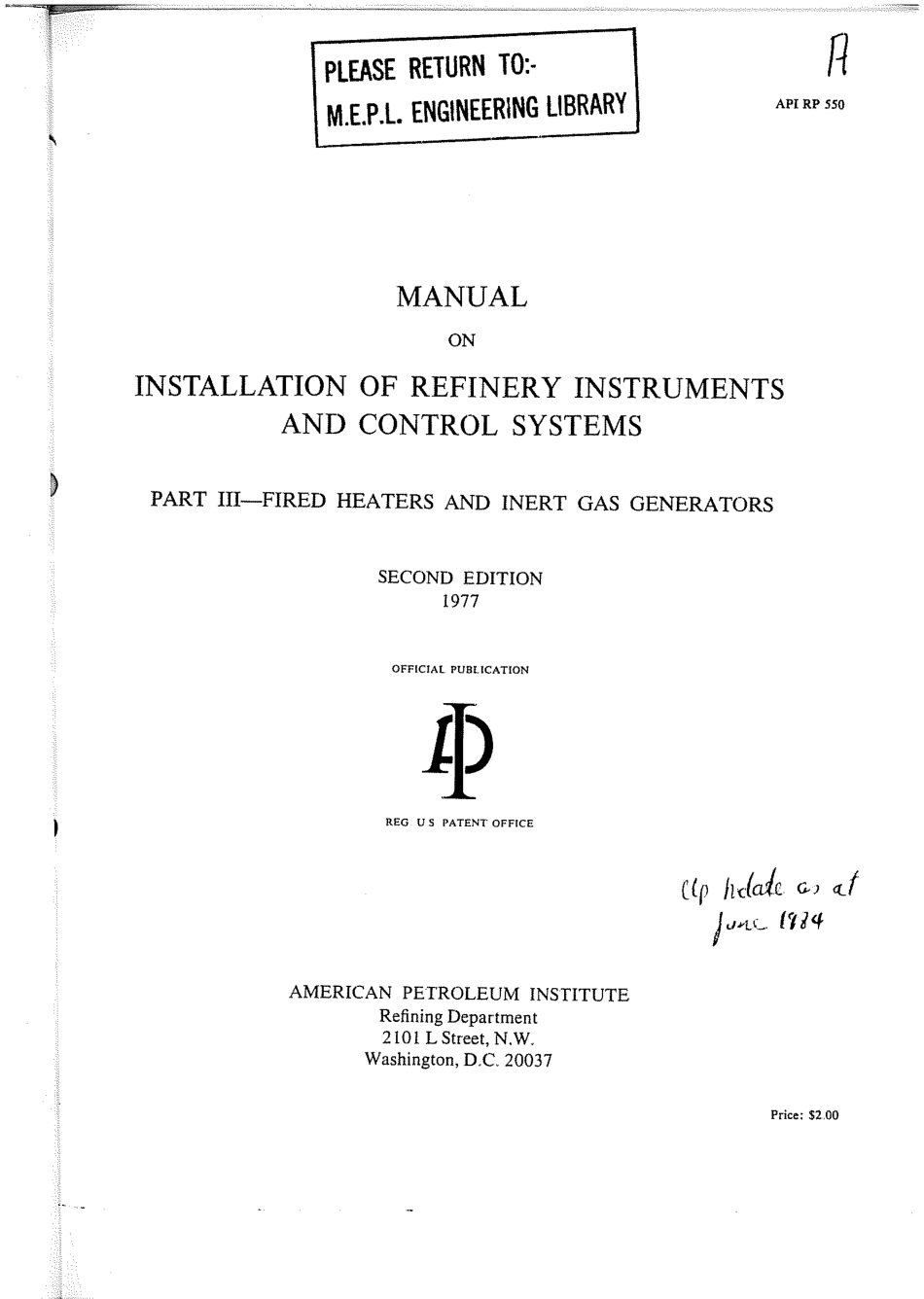 API RP 550-3-1977 scan.pdf_第2页