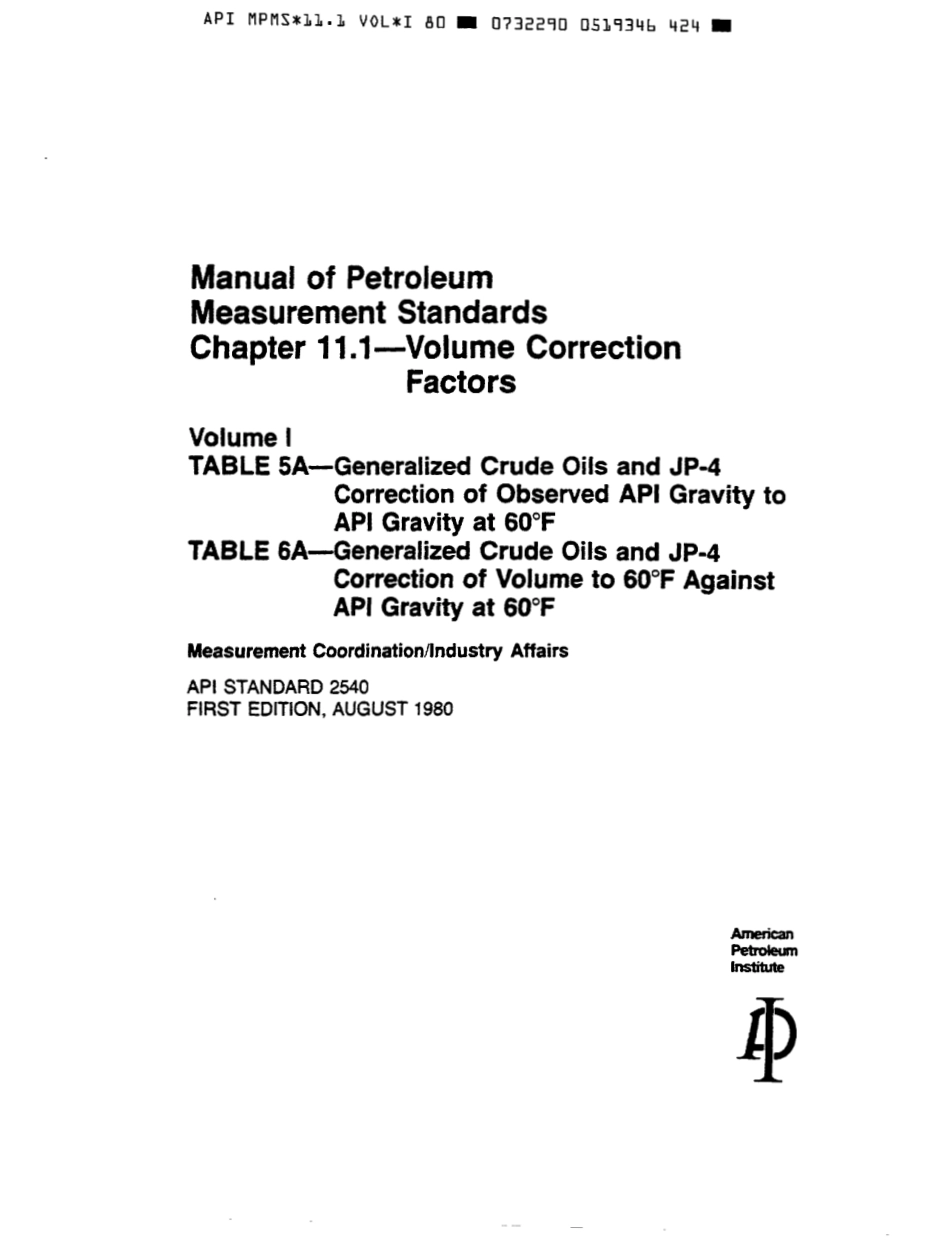 API MPMS 11.1.1 1980 (1987) scan.pdf_第2页