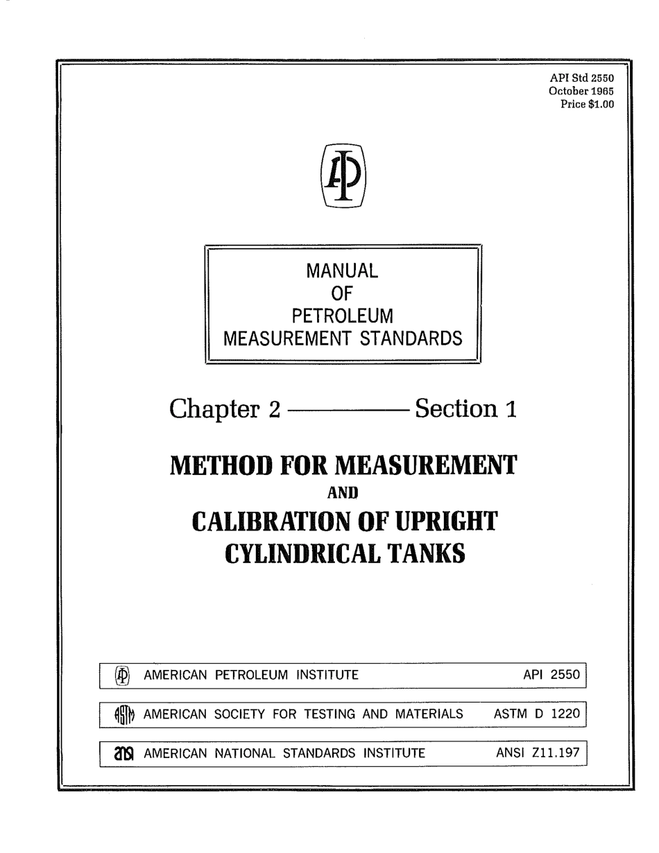 API MPMS 2.1 1965 (API St 2550) scan.pdf_第1页