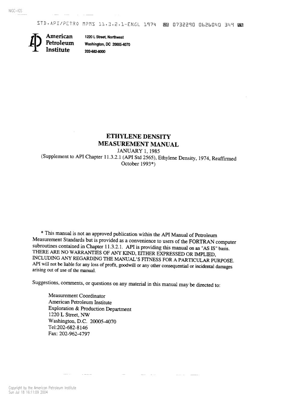 API MPMS 11.3.2.1 1974 suppl 1985.pdf_第1页