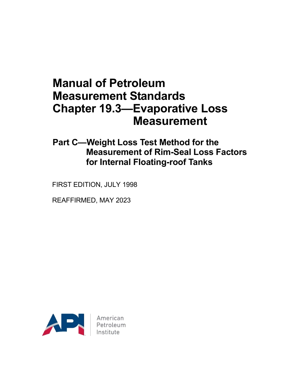 API MPMS 19.3C 1998 (2023).pdf_第1页