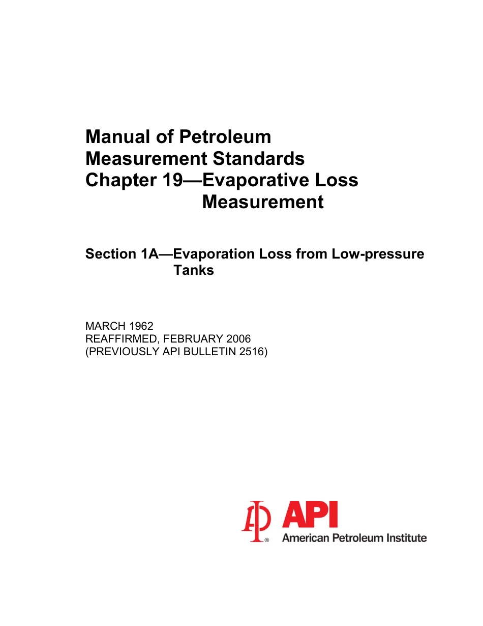 API MPMS 19.1A 1962 (2006).pdf_第1页