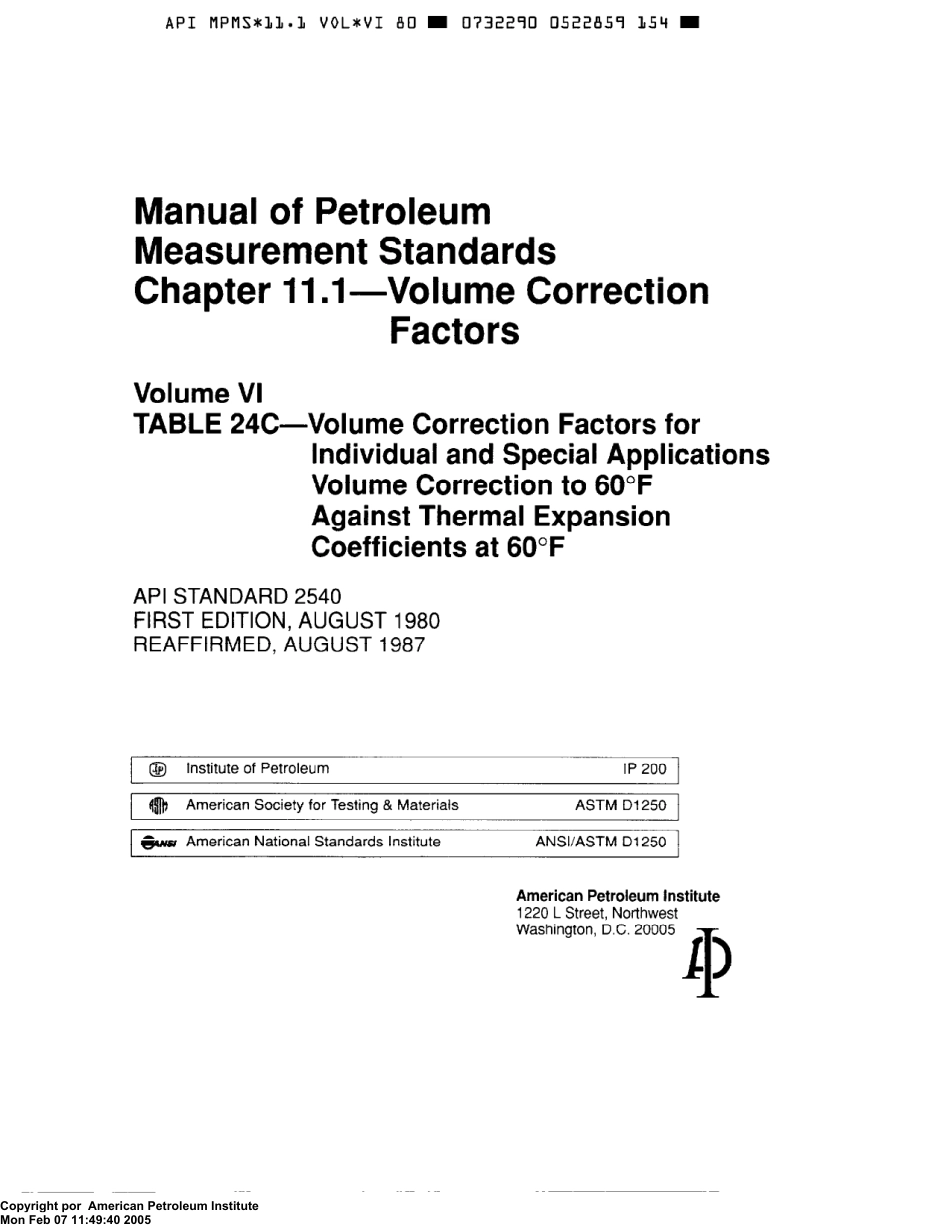API MPMS 11.1.6 1980 (1987) scan.pdf_第1页