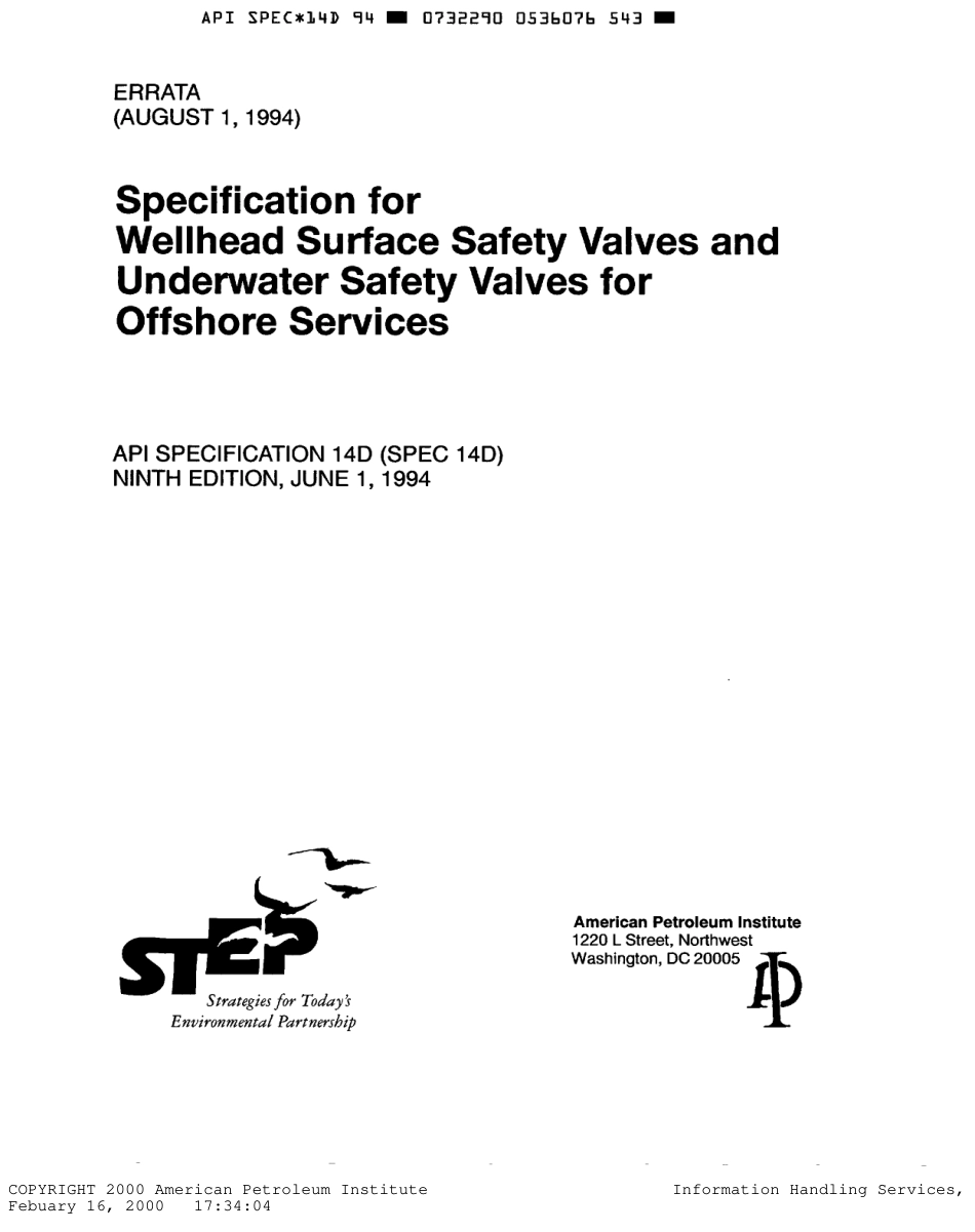 API Spec 14D-1994 scan.pdf_第1页