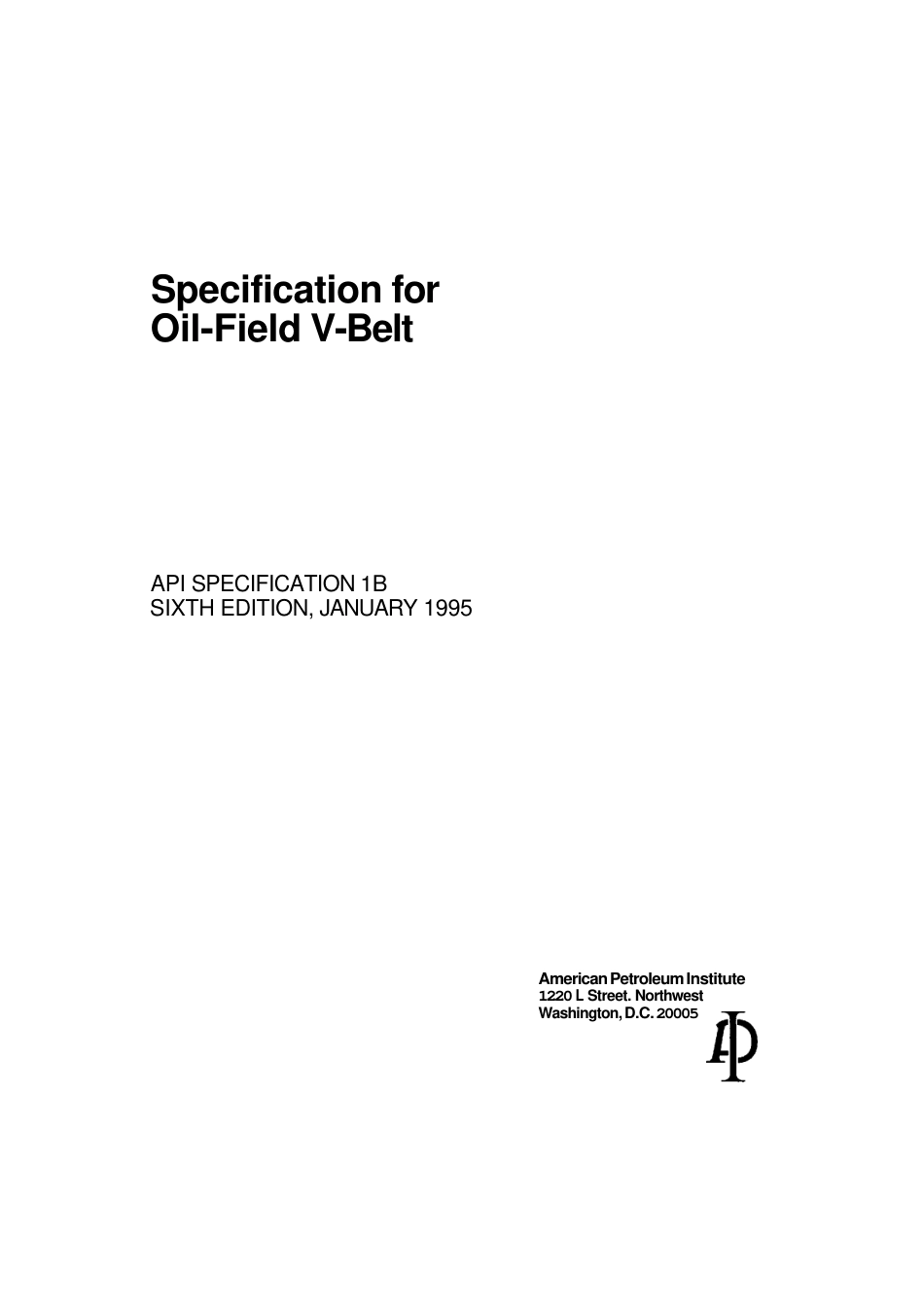API Spec 1B-1995 scan.pdf_第1页