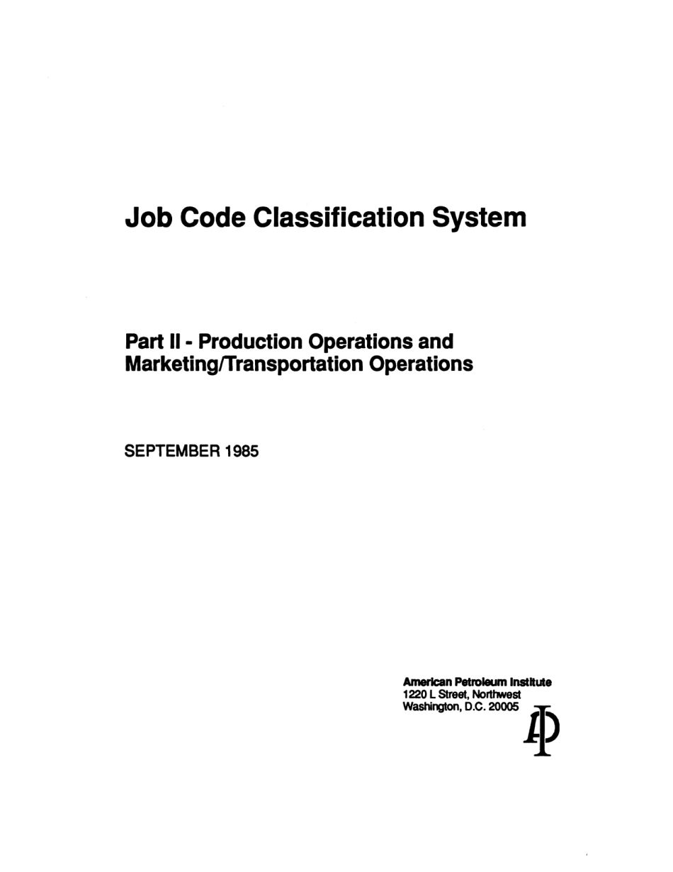 API Job code classification system. Part 2 1985 scan.pdf_第1页