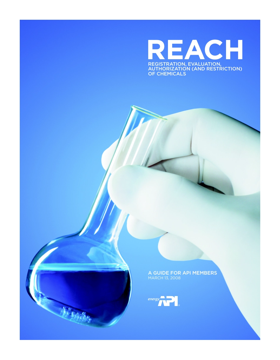 Reach. Registration, Evaluation, Authorization (and Restriction) of Chemicals 2008.pdf_第1页