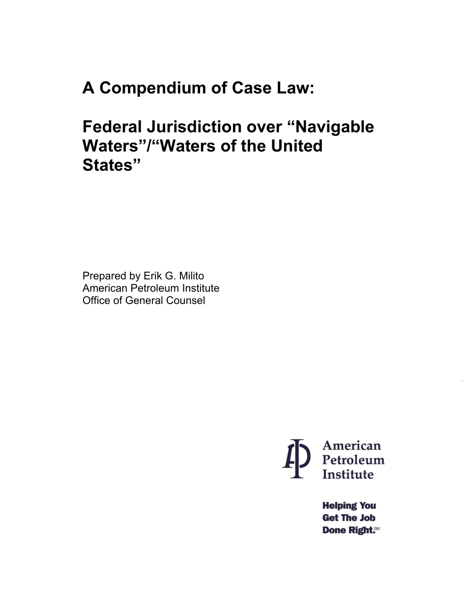 A compendium of case law - Federal jurisdiction over 'Navigable Waters' - 'Waters of the United States' 2004.pdf_第2页
