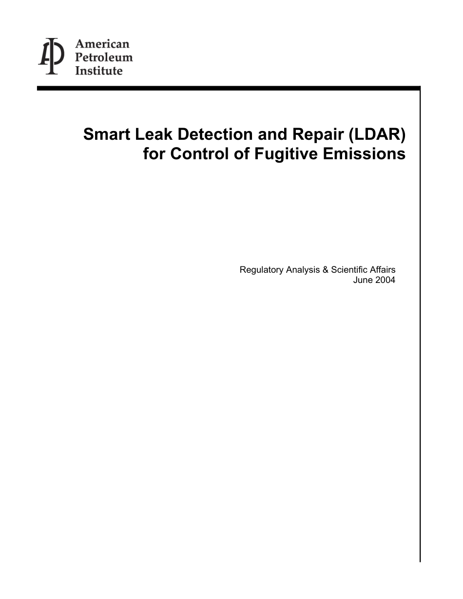 API Smart Leak Detection and Repair (LDAR) for Control of Fugitive Emissions 2004.pdf_第1页