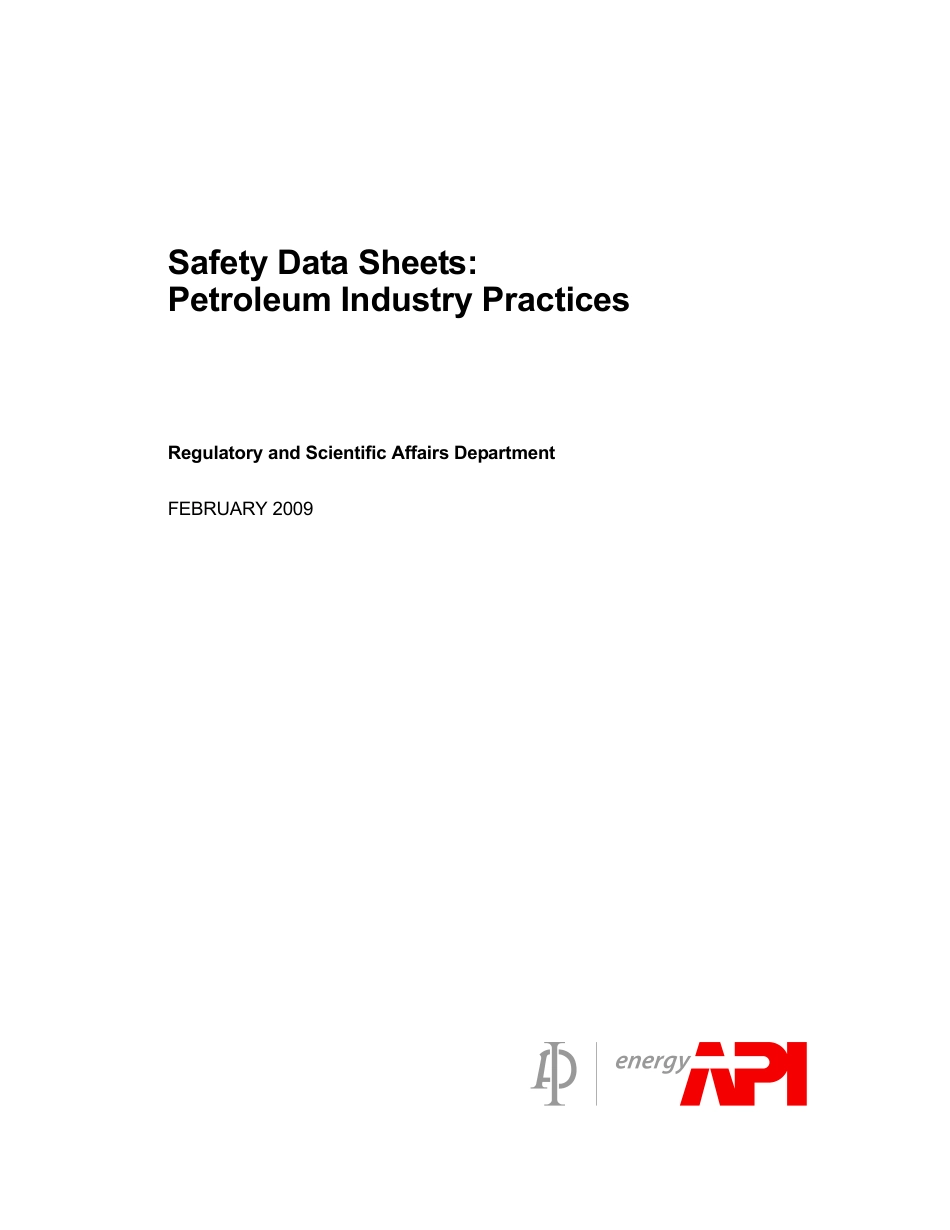 Safety Data Sheets - Petroleum Industry Practices 2009.pdf_第3页