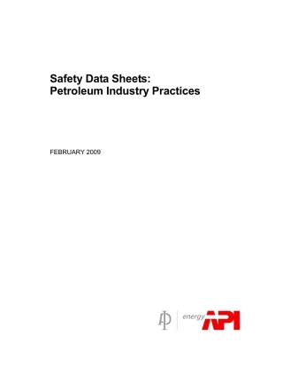 Safety Data Sheets - Petroleum Industry Practices 2009.pdf