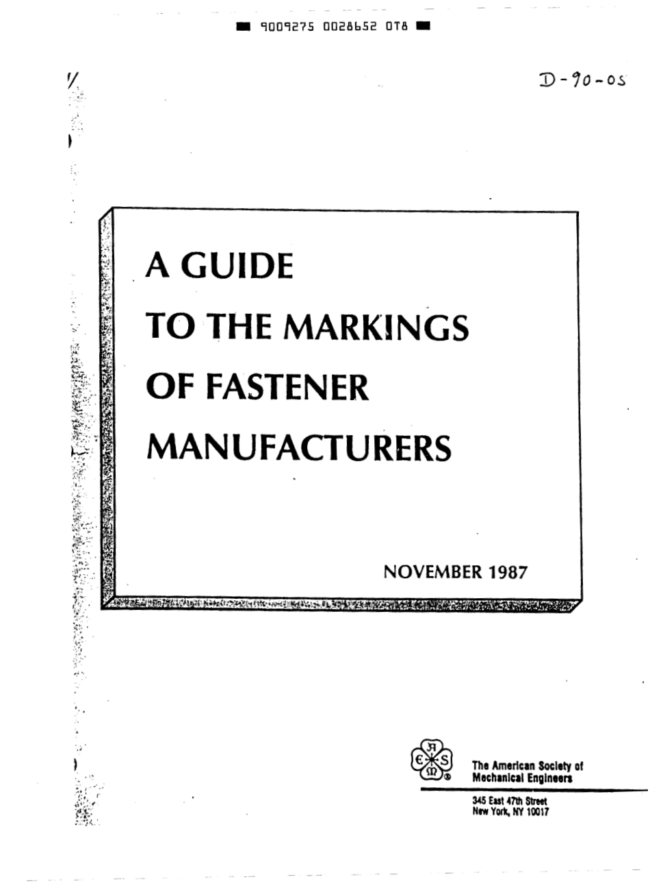 Guide to the markings of fastener manufactures 1987.pdf_第1页