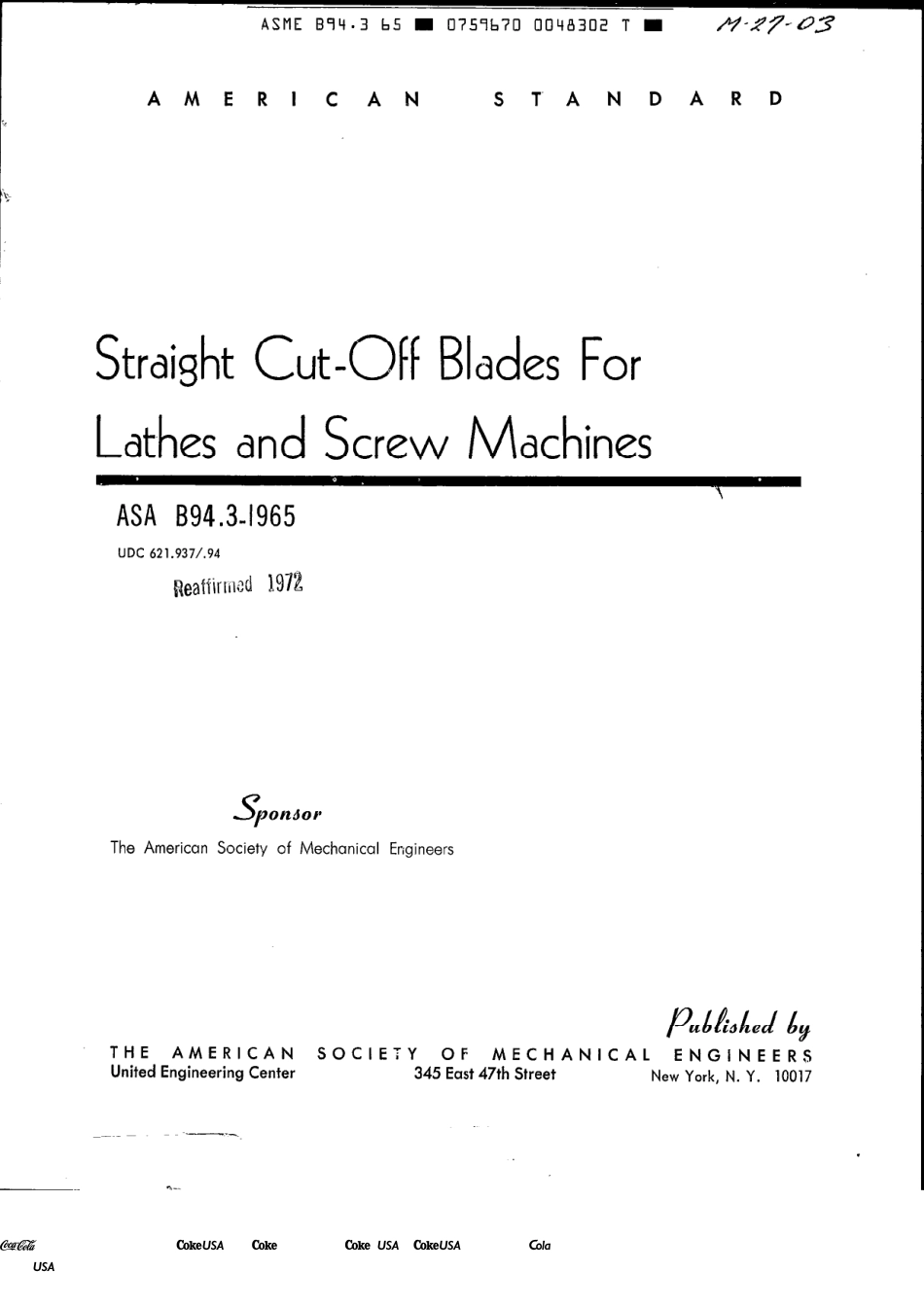 ASME B94.3-1965 (1972).pdf_第1页