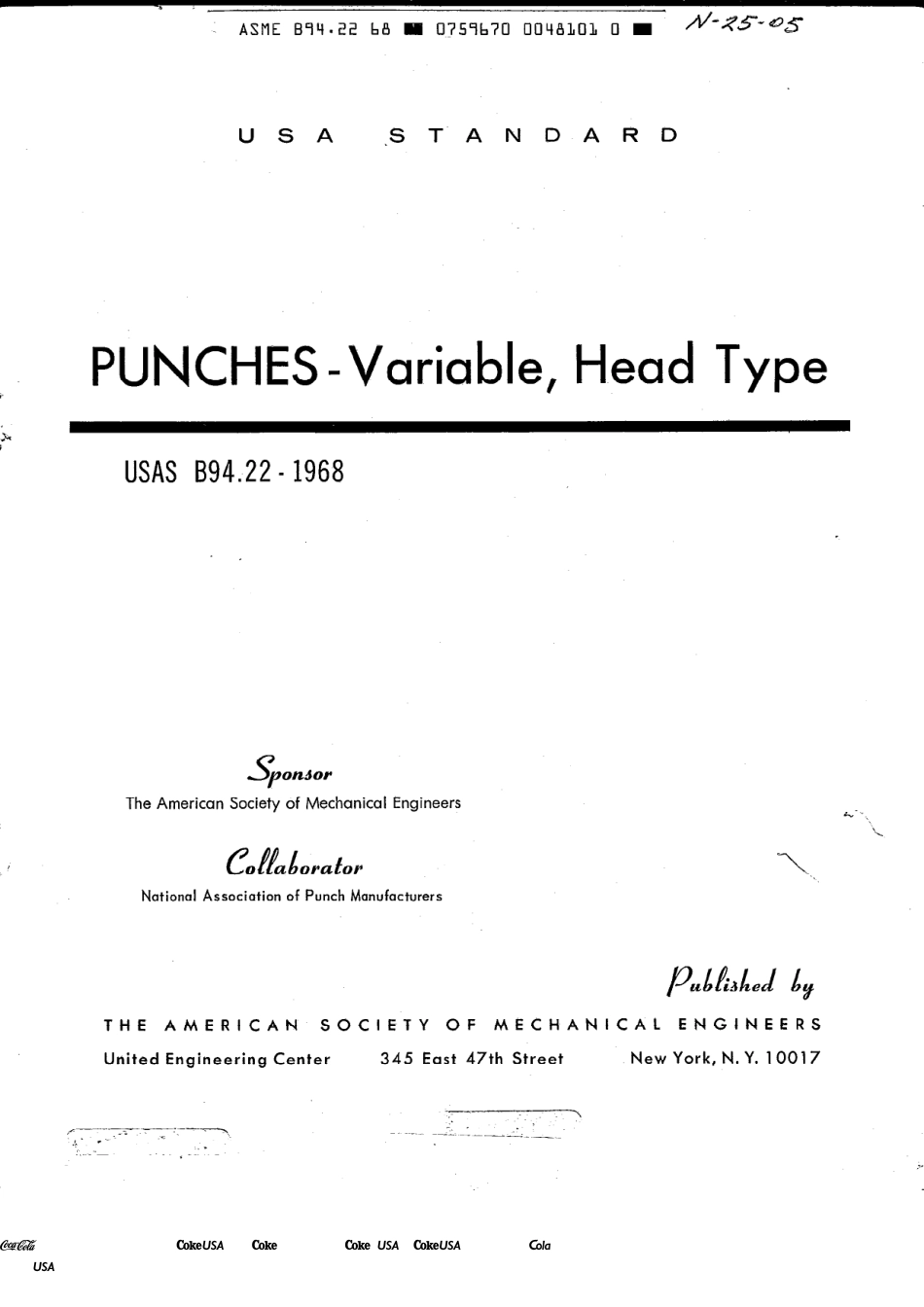 ASME B94.22-1968.pdf_第1页