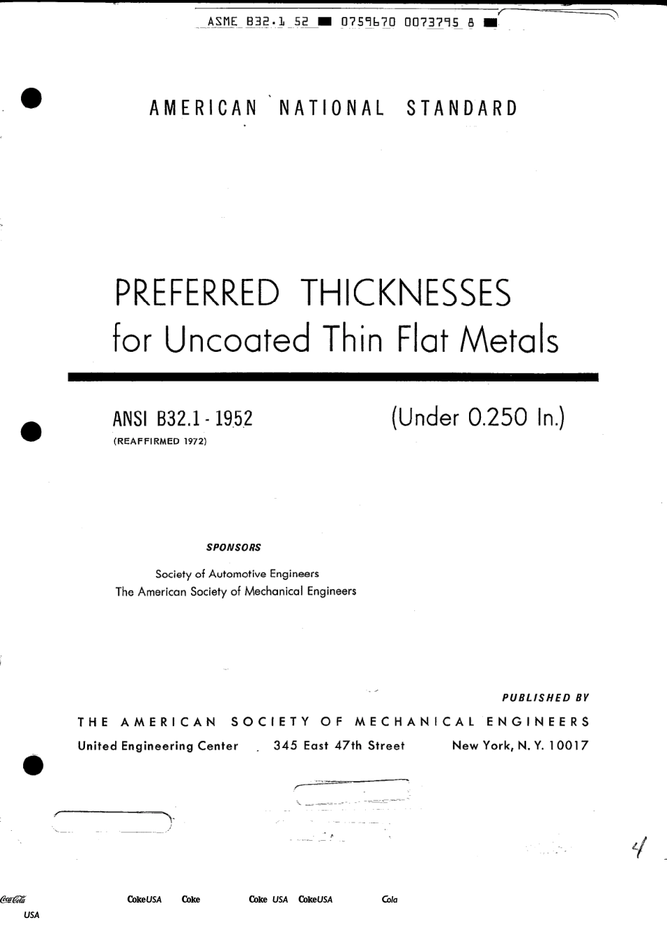 ASME B32.1-1952 (1972) scan.pdf_第1页