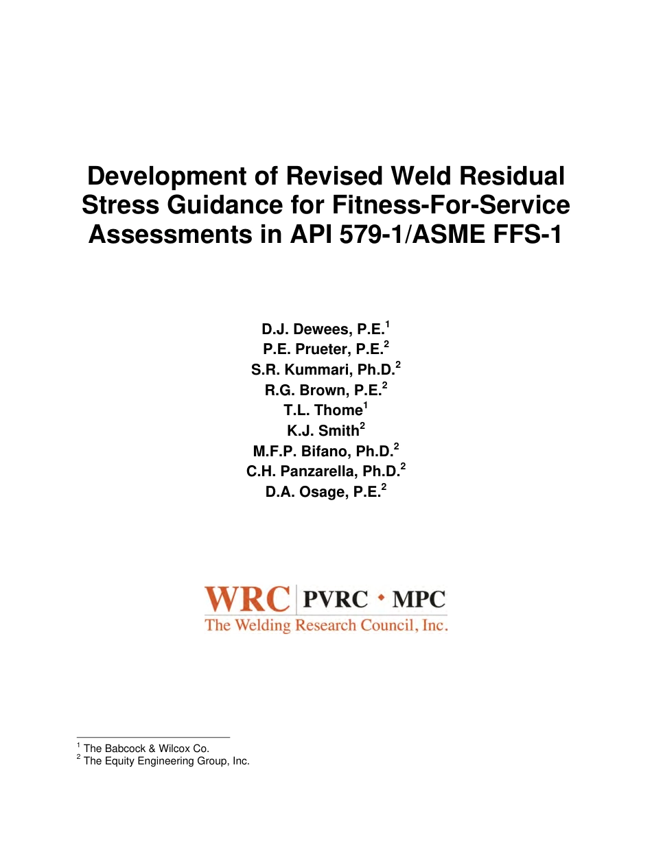WRC Development of Revised Weld Residual Stress Guidance for Fitness-For-Service Assessments in API 579-1 - ASME FFS-1 (2015).pdf_第3页