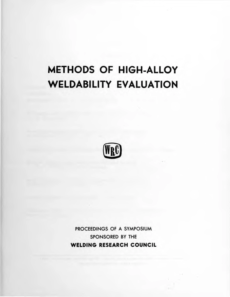 WRC Methods of high-alloy weldability evalution 1970.pdf_第1页