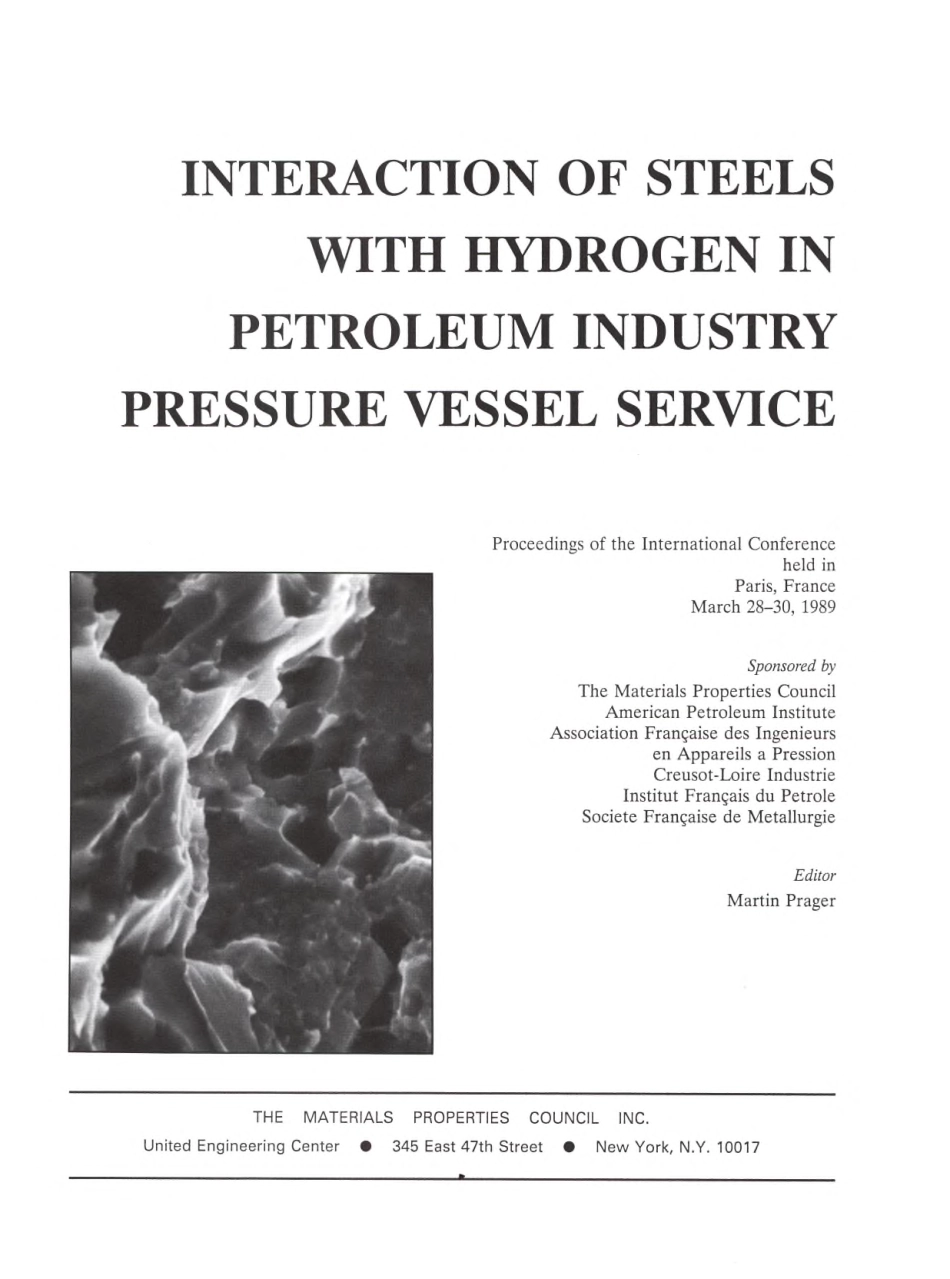 WRC Interaction of Steels With Hydrogen in Petroleum Industry Pressure Vessel Service 1989.pdf_第1页