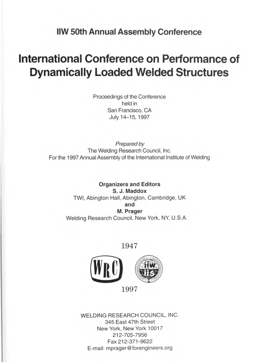WRC International Conference on Performance of Dynamically Loaded Welded Structures 1997.pdf_第1页