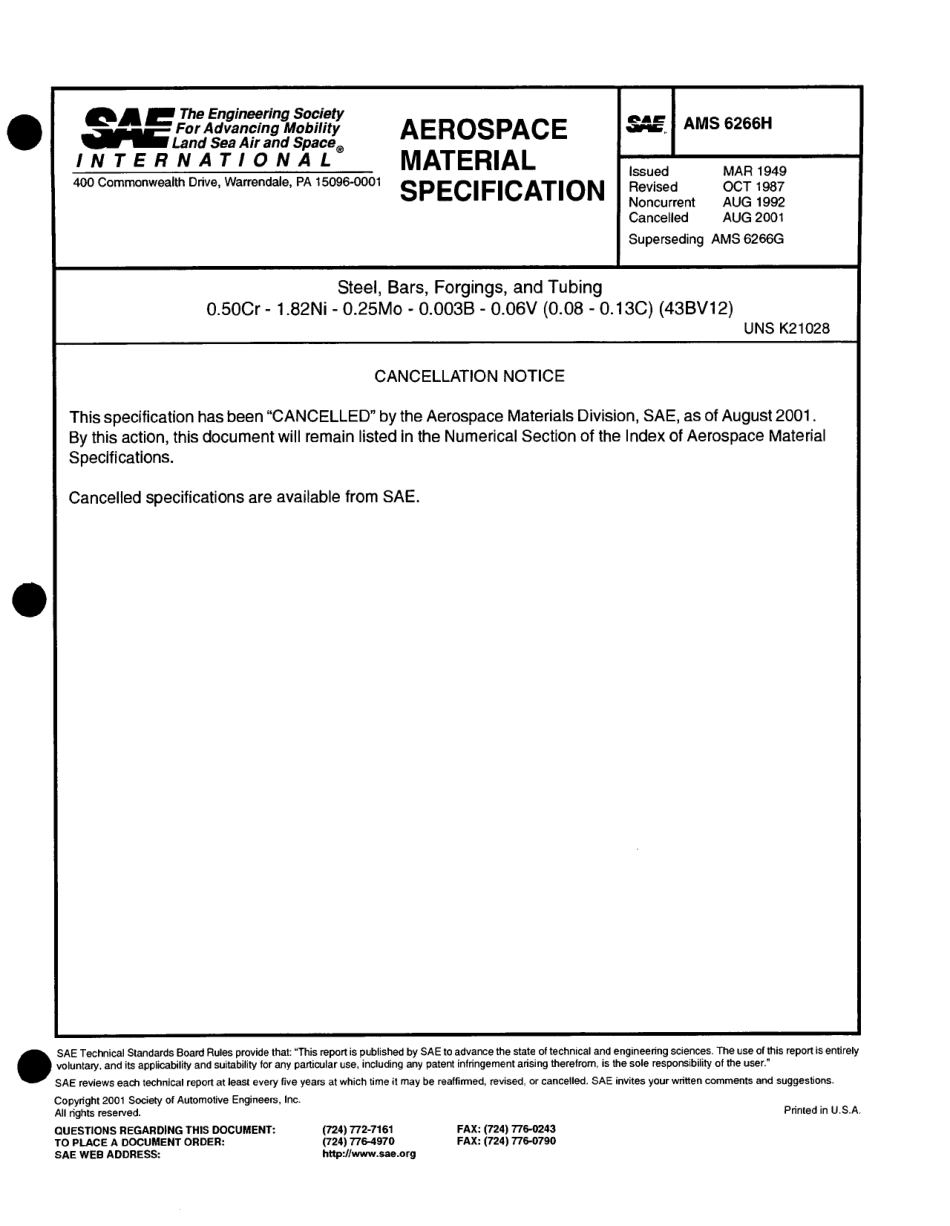 SAE AMS 6266H-2001 scan.pdf_第1页