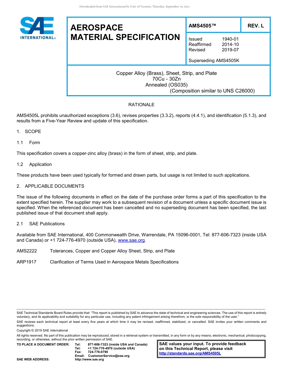 SAE AMS 4505L-2019.pdf_第1页
