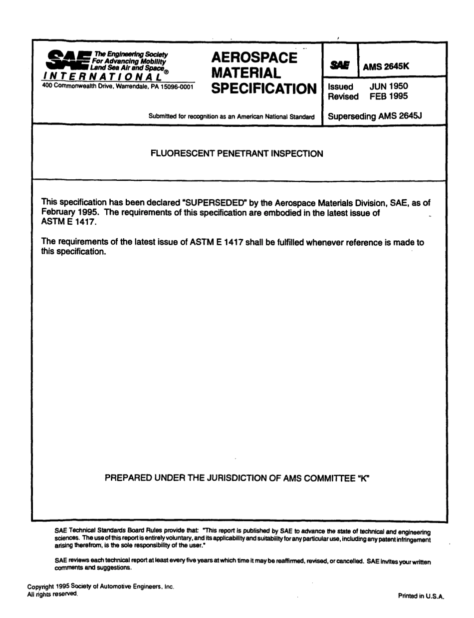 SAE AMS 2645K-1995 scan.pdf_第1页