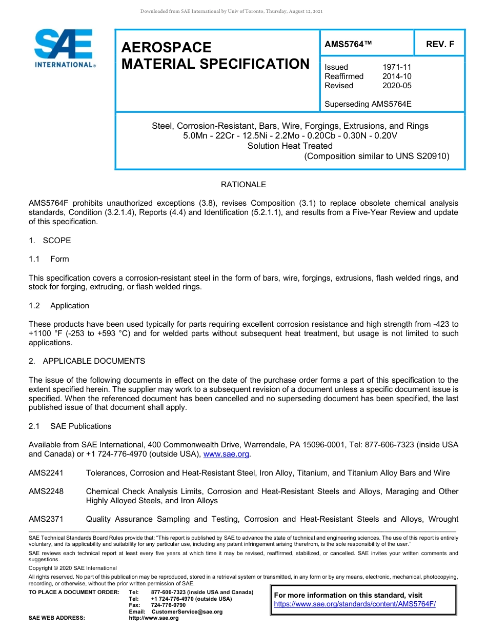 SAE AMS 5764F-2020.pdf_第1页