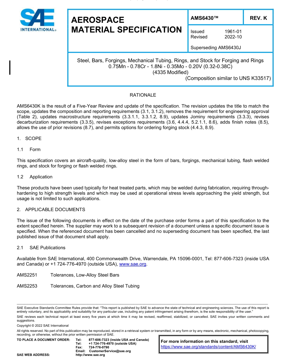 SAE AMS 6430K-2022.pdf_第1页