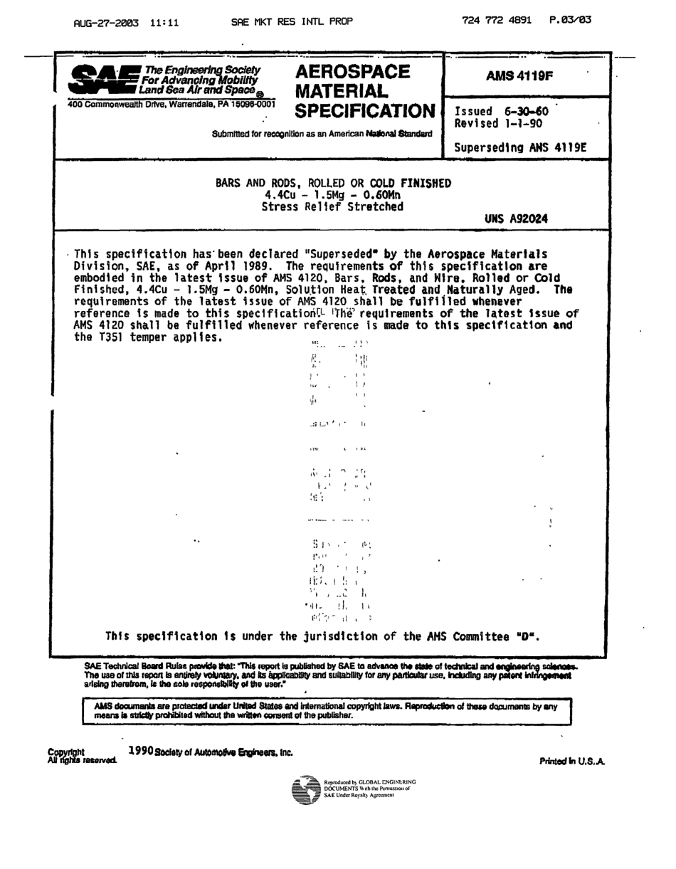 SAE AMS 4119F-1990 scan.pdf_第1页