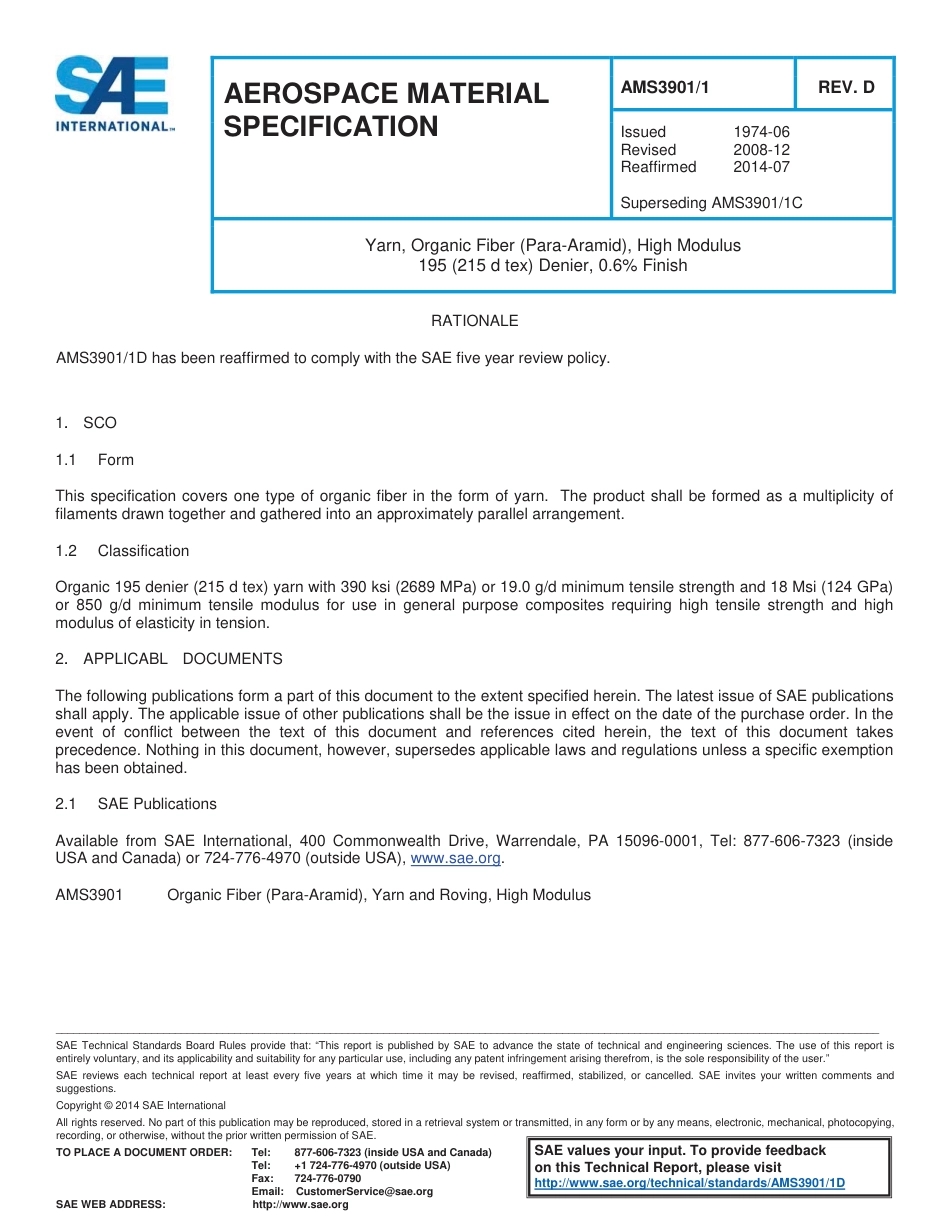 SAE AMS 3901-1D-2014.pdf_第1页